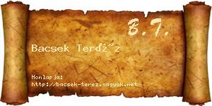 Bacsek Teréz névjegykártya